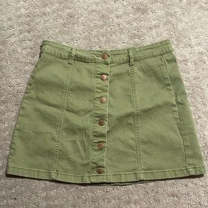 Forever 21 green denim mini skirt - size 31 (11-12)